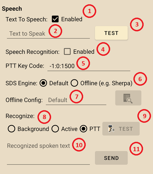 Einstellungen der Sprachsteuerung in der Camper Control App